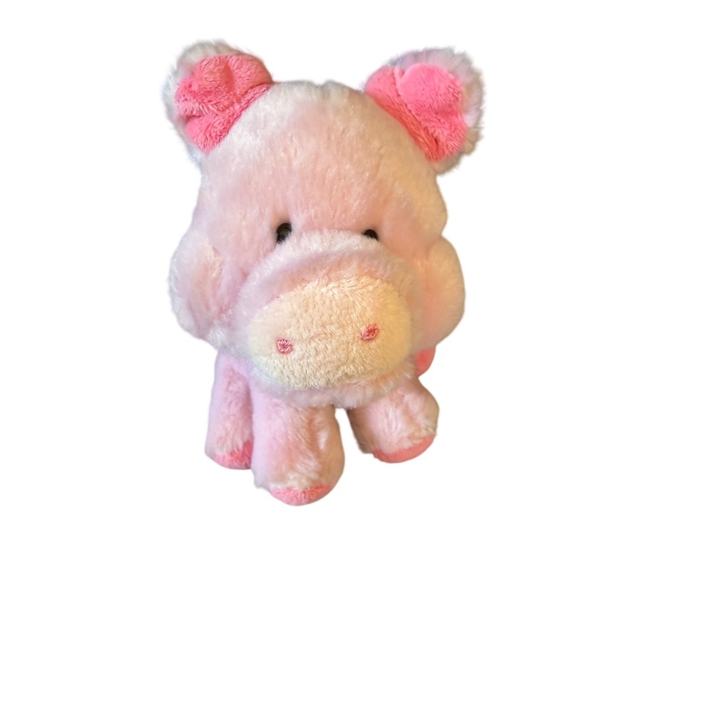 Aurora‎ Pink Pig Bashful Sitting Plush Stuffed Animal Toy 7"
